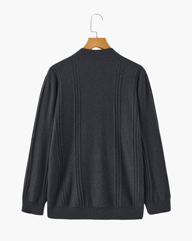 100% Cashmere Ribbed Half Zip - SANVELIER SHOP
