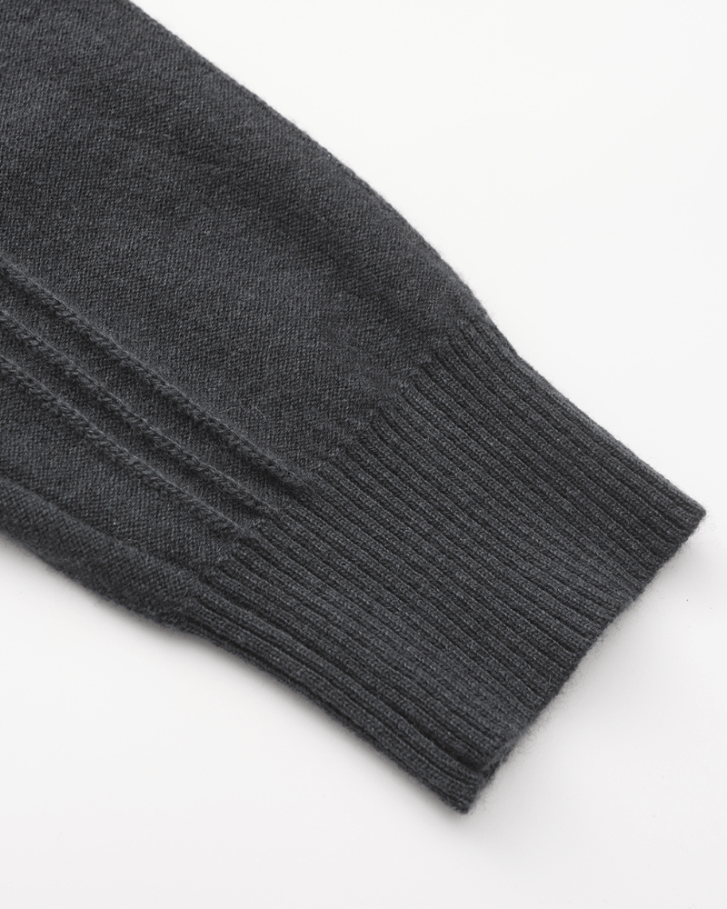 100% Cashmere Ribbed Half Zip - SANVELIER SHOP