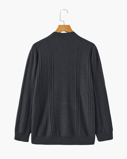 100% Cashmere Ribbed Half Zip - SANVELIER SHOP