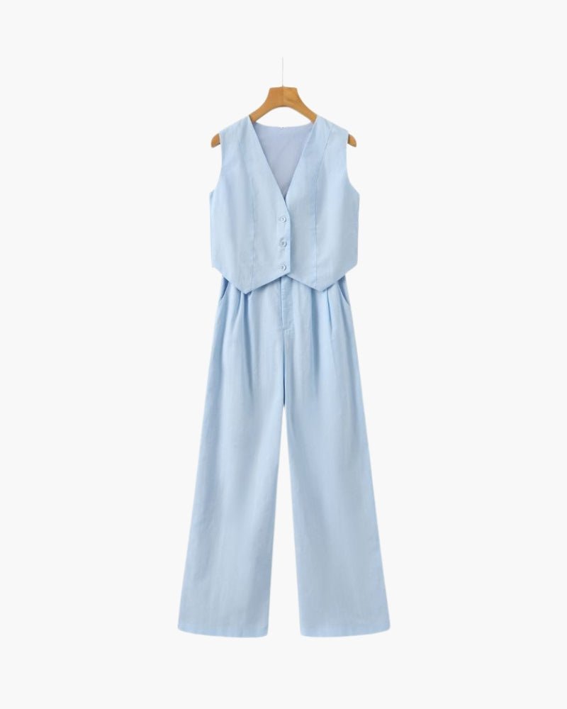 Classy Lady - Linen Two - piece Set - SANVELIER SHOP