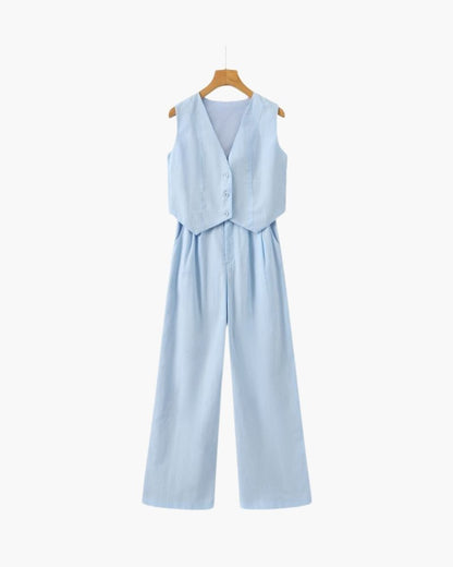 Classy Lady - Linen Two - piece Set - SANVELIER SHOP