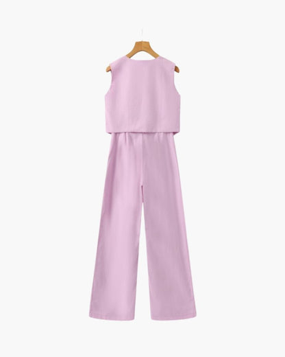 Classy Lady - Linen Two - piece Set - SANVELIER SHOP