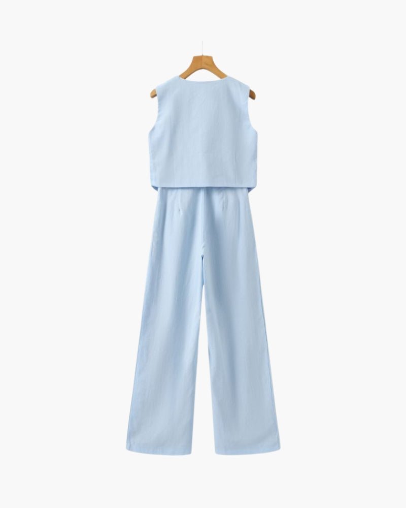 Classy Lady - Linen Two - piece Set - SANVELIER SHOP