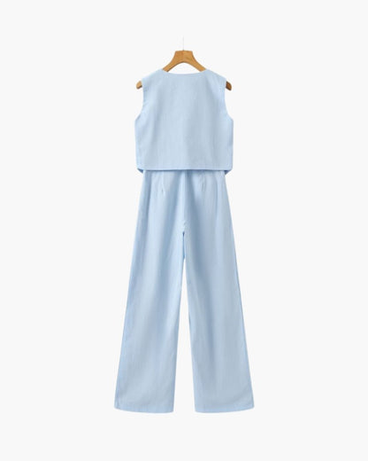 Classy Lady - Linen Two - piece Set - SANVELIER SHOP