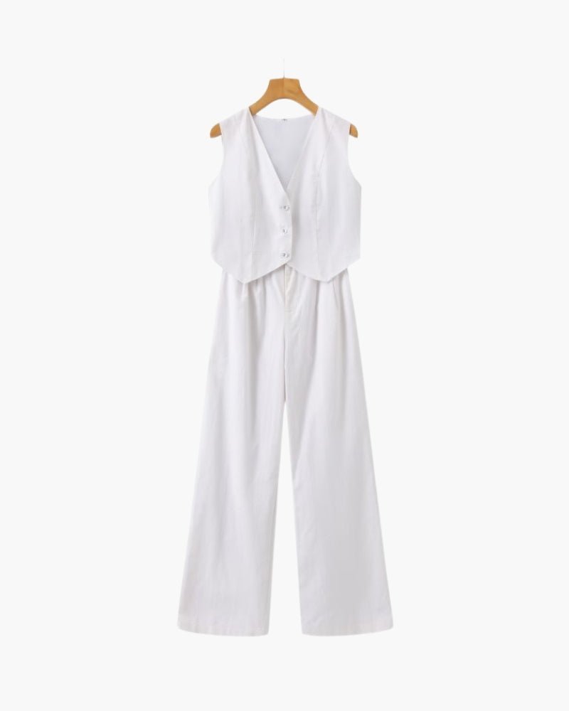 Classy Lady - Linen Two - piece Set - SANVELIER SHOP