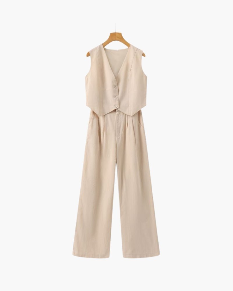 Classy Lady - Linen Two - piece Set - SANVELIER SHOP