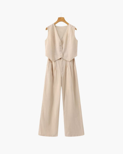 Classy Lady - Linen Two - piece Set - SANVELIER SHOP