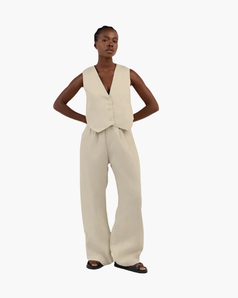 Classy Lady - Linen Two - piece Set - SANVELIER SHOP