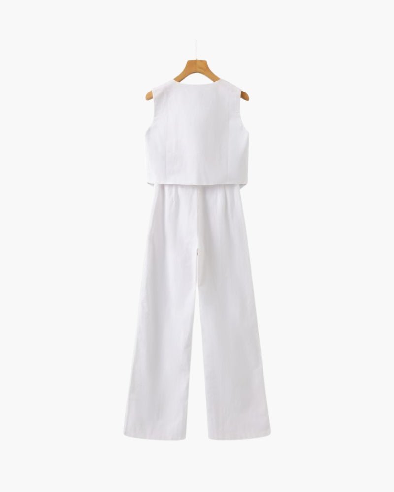 Classy Lady - Linen Two - piece Set - SANVELIER SHOP