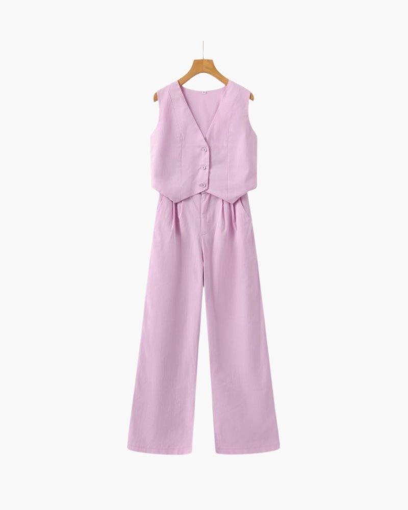 Classy Lady - Linen Two - piece Set - SANVELIER SHOP