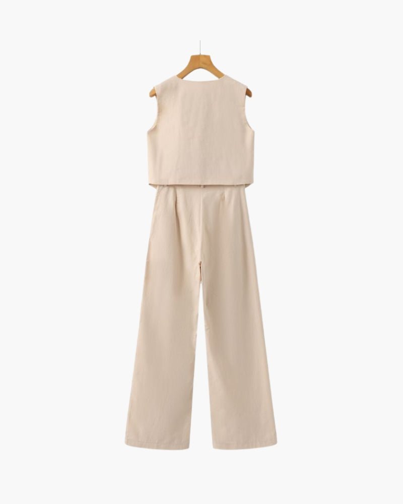 Classy Lady - Linen Two - piece Set - SANVELIER SHOP